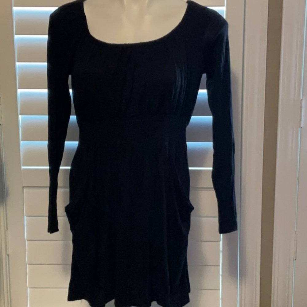 Papaya Black Long Sleeve Sheath Dress